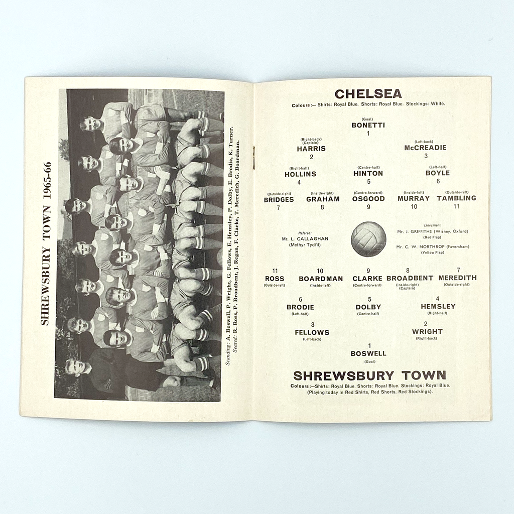 Chelsea vs Shrewsbury Town Programme (5 March 1966)