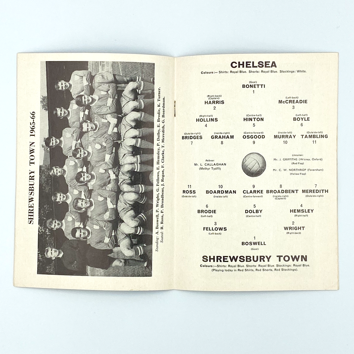 Chelsea vs Shrewsbury Town Programme (5 March 1966)