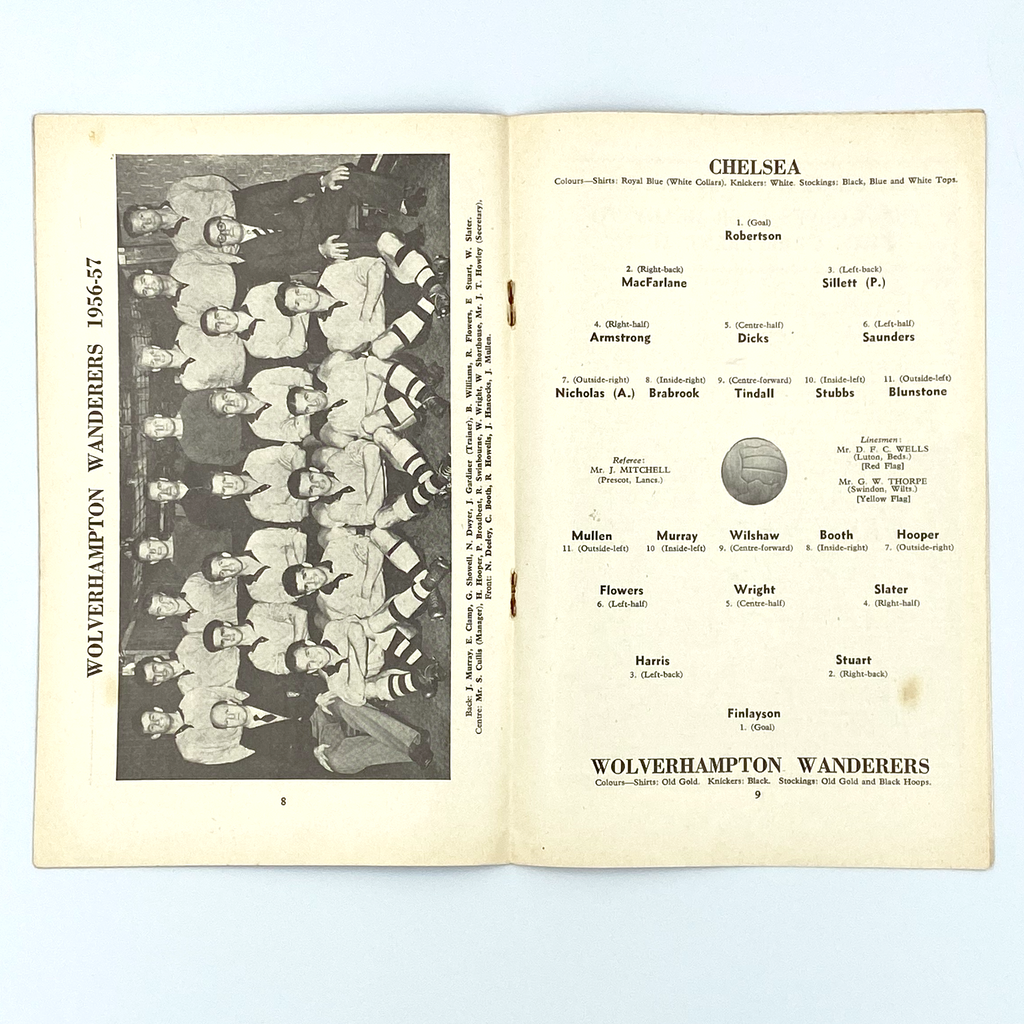Chelsea vs Wolverhampton Wanderers Programme (20 October 1956)