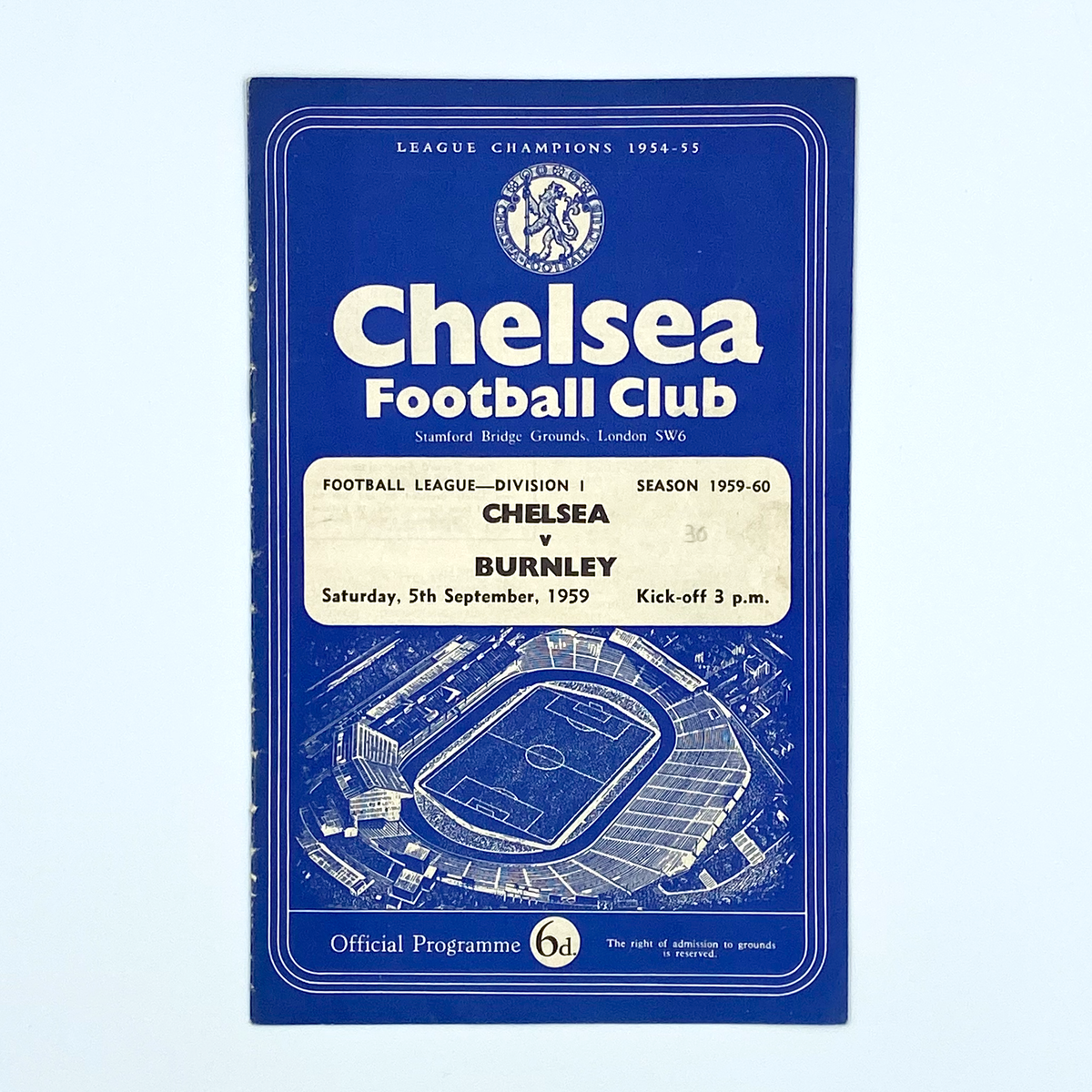 Chelsea vs Burnley Programme (5 September 1959)