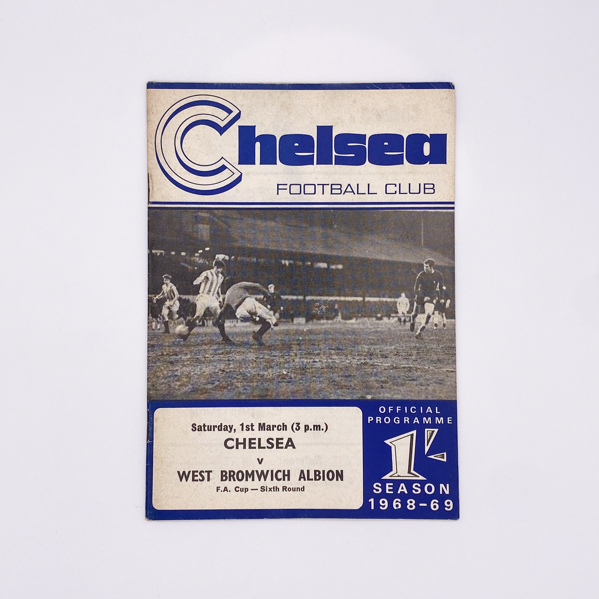 Chelsea vs West Bromwich Albion Programme (1 March 1969)