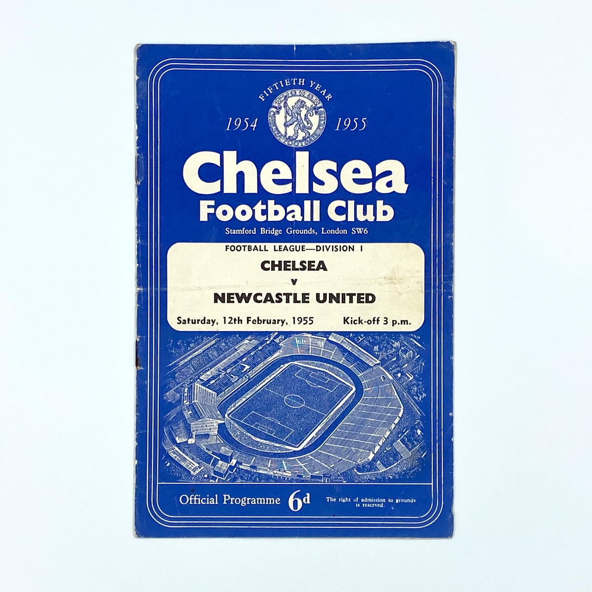 Chelsea vs Newcastle United Programme (12 February 1955)
