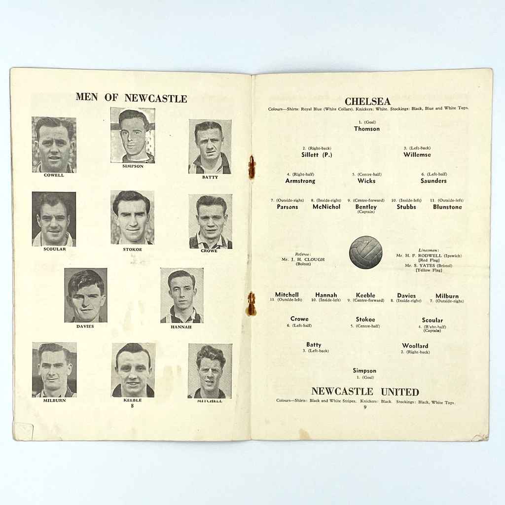 Chelsea vs Newcastle United Programme (12 February 1955)