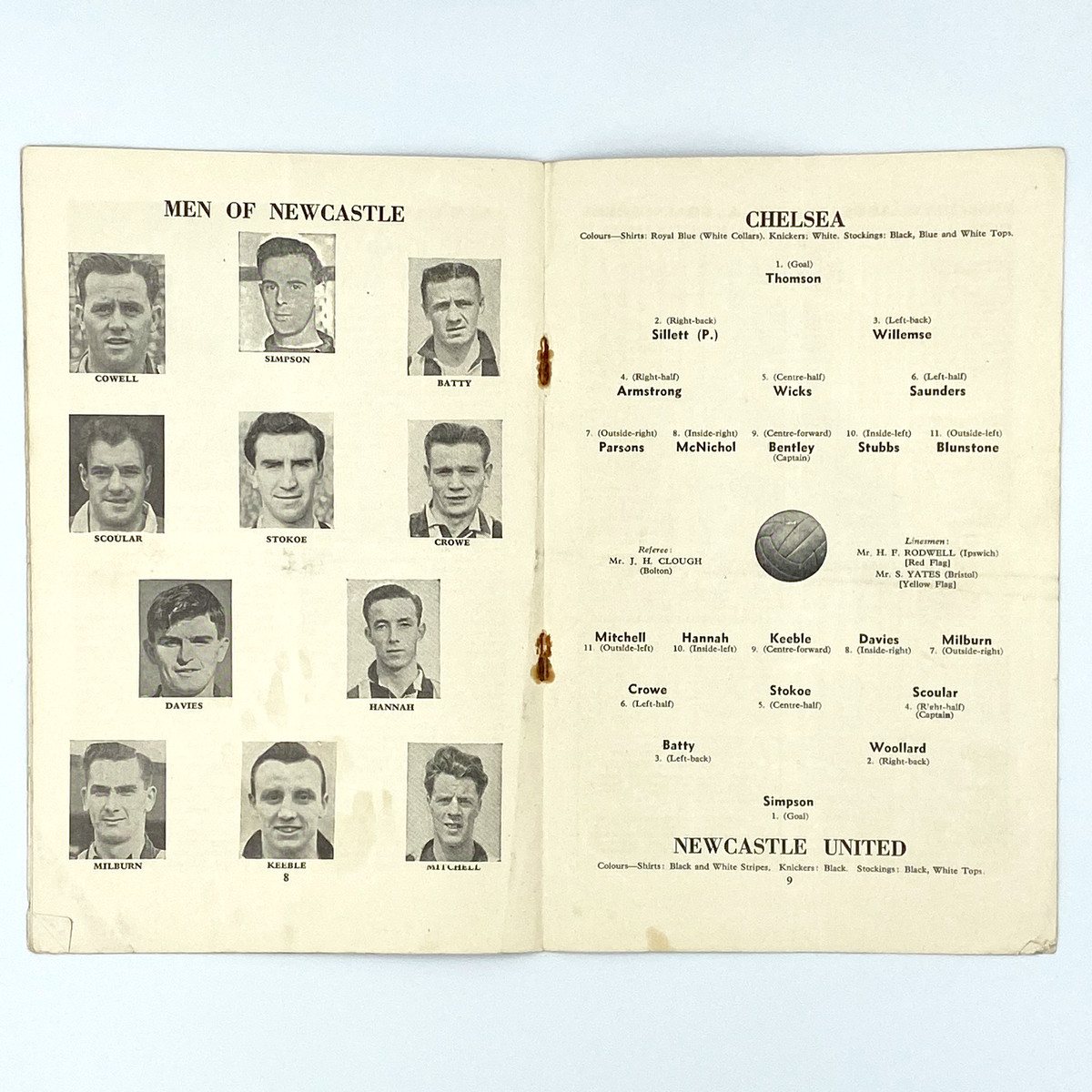 Chelsea vs Newcastle United Programme (12 February 1955)