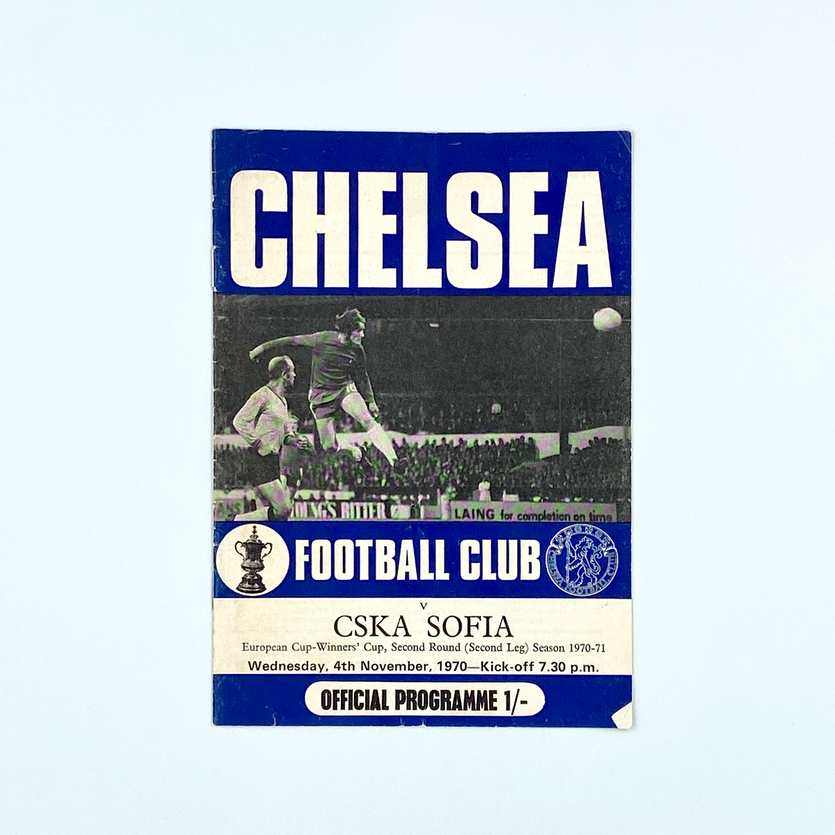 Chelsea vs CSKA Sofia Programme (4 November 1970)