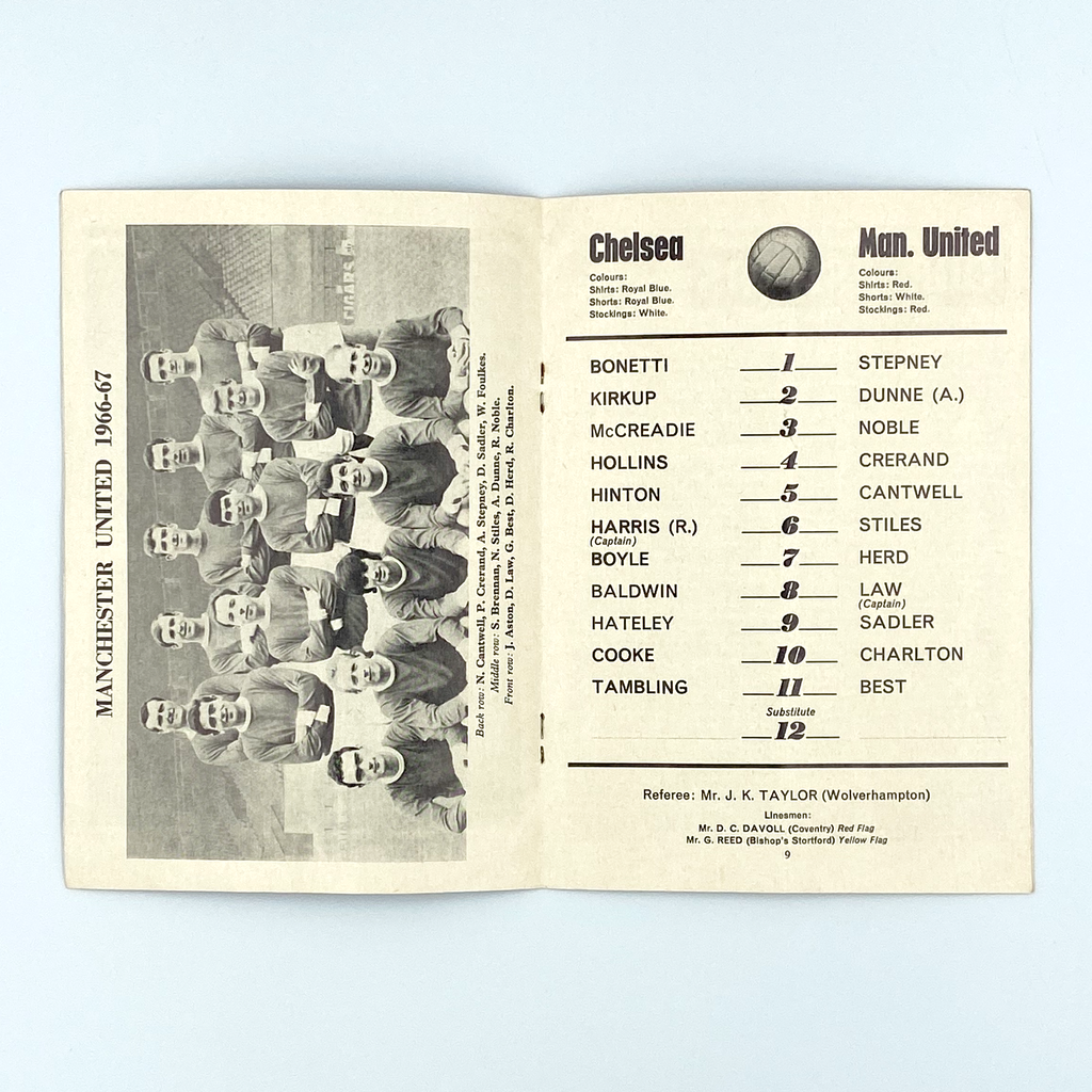 Chelsea vs Manchester United Programme (5 November 1966)