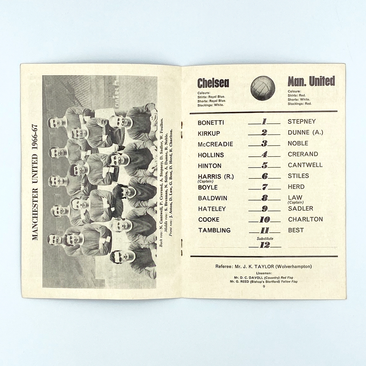 Chelsea vs Manchester United Programme (5 November 1966)