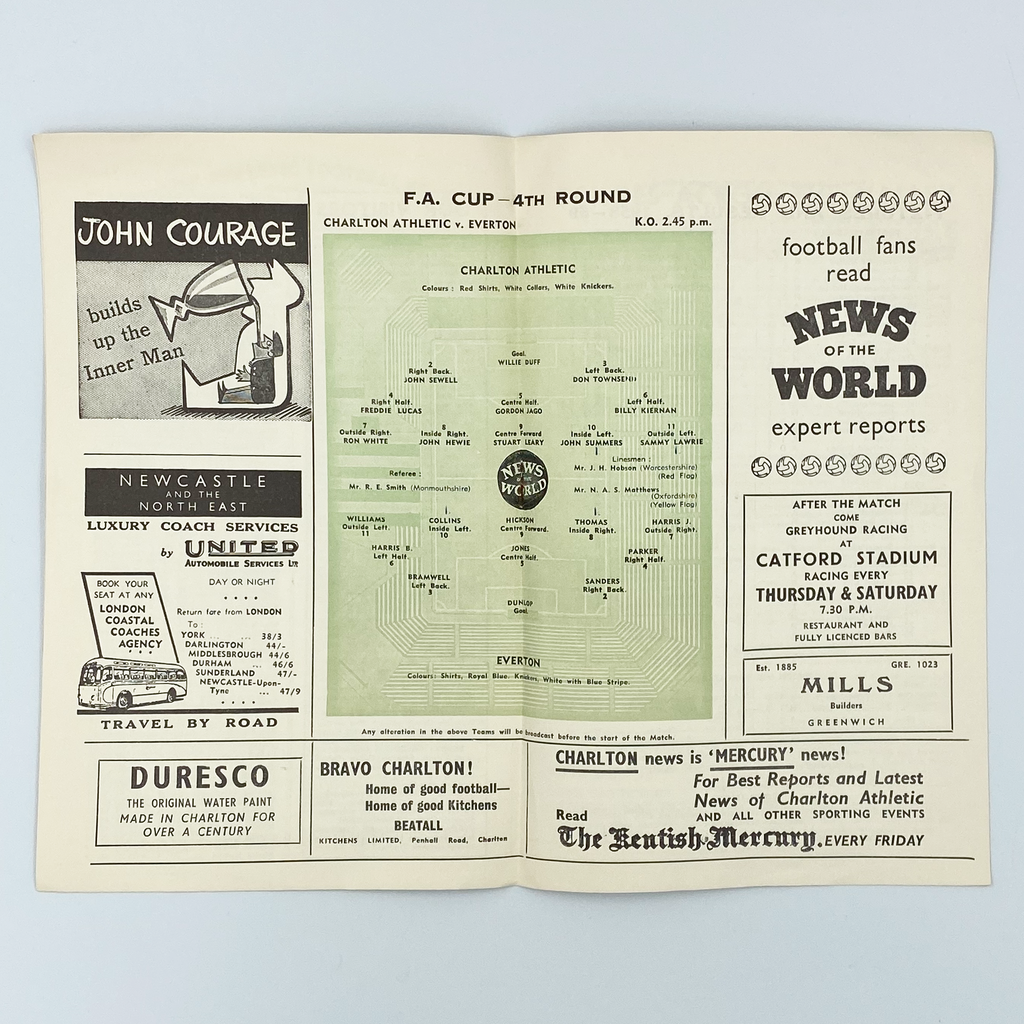 Charlton Athletic vs Everton Programme (24 January 1959)