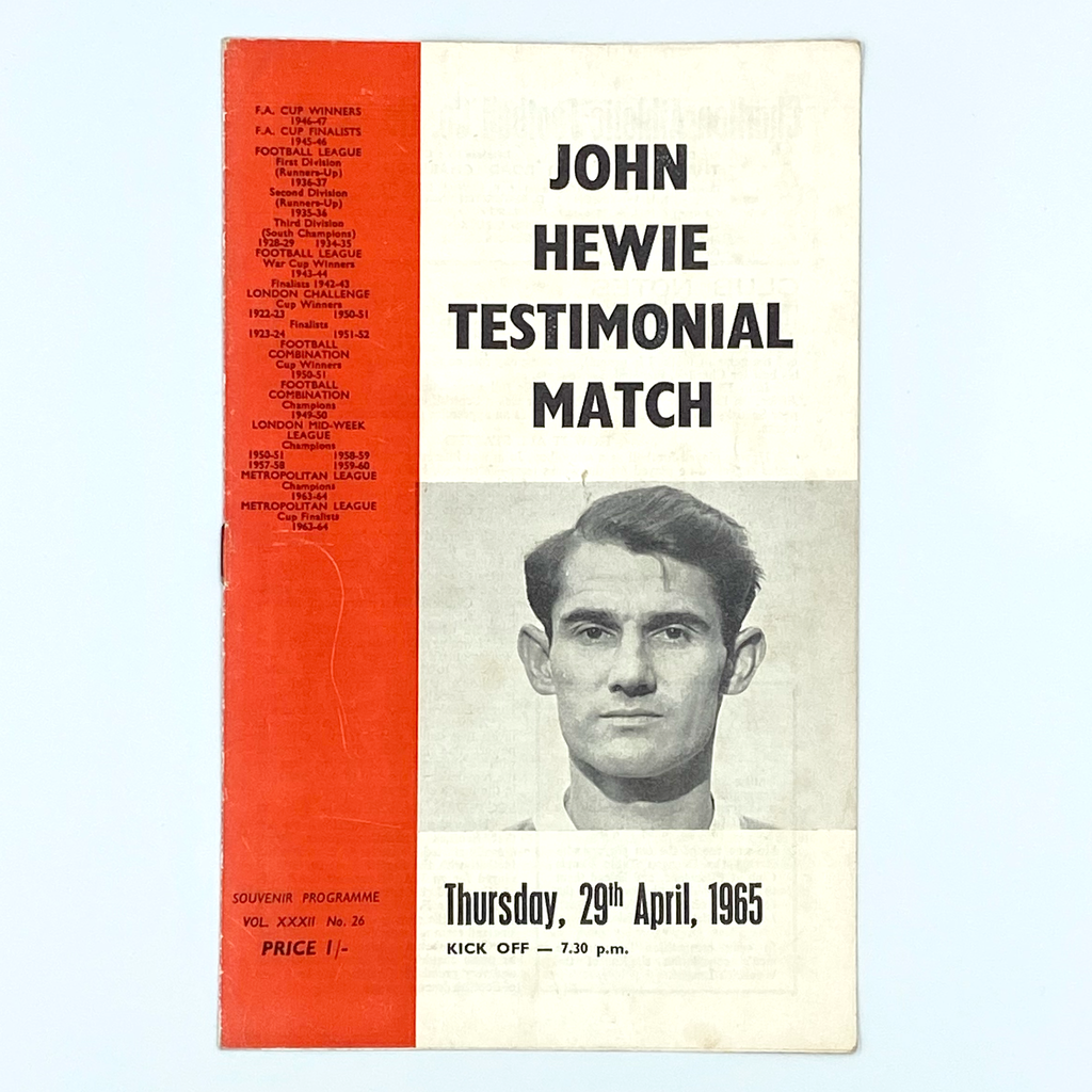 John Hewie Testimonial Programme (29 April 1965)