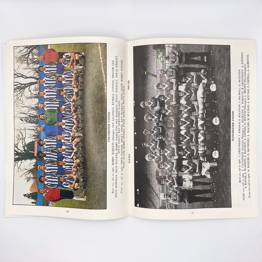 Colchester United vs Manchester United Programme (20 February 1979)