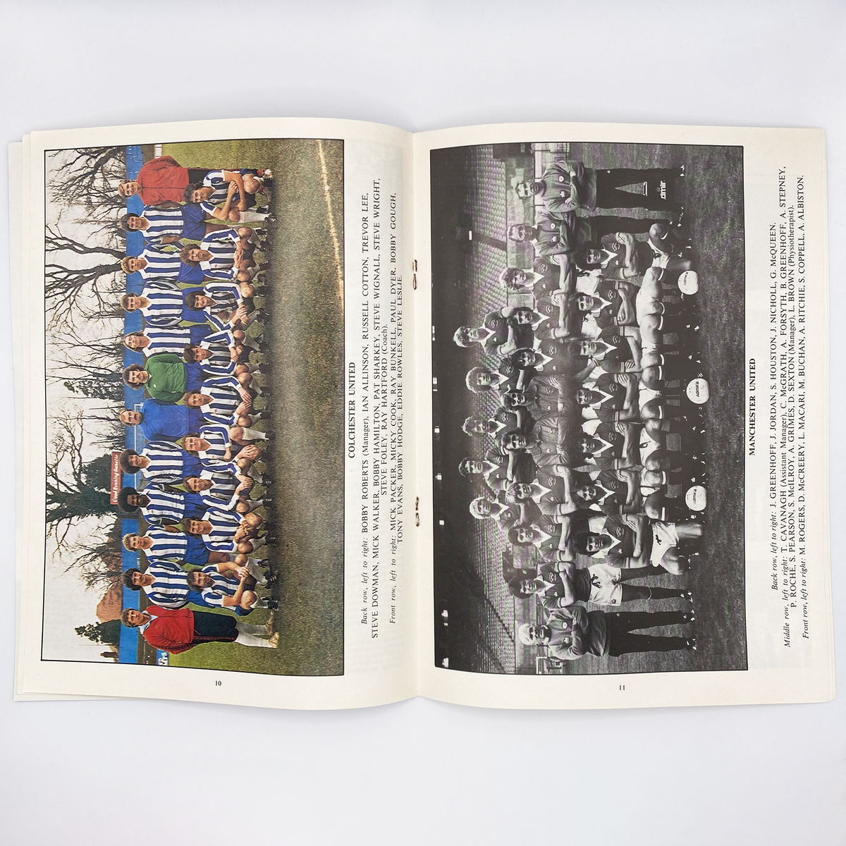 Colchester United vs Manchester United Programme (20 February 1979)