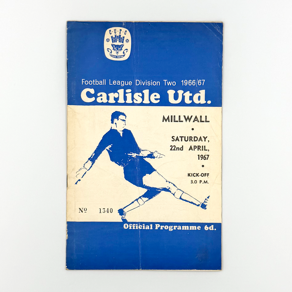 Carlisle United vs Millwall Programme (22 April 1967)
