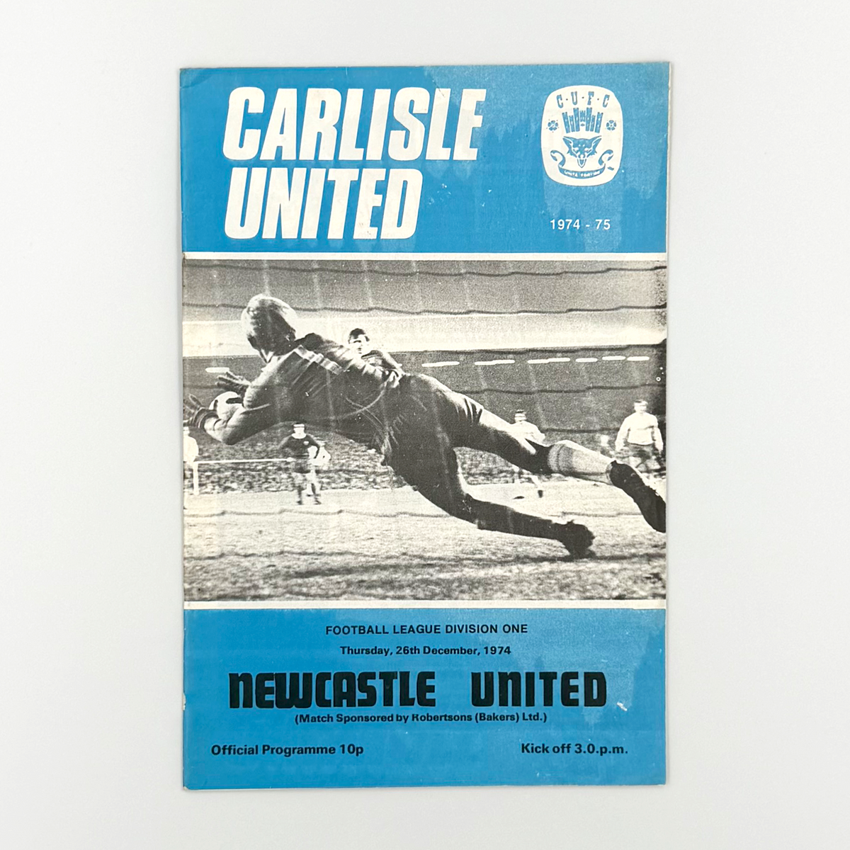 Carlisle United vs Newcastle United Programme (26 December 1974)