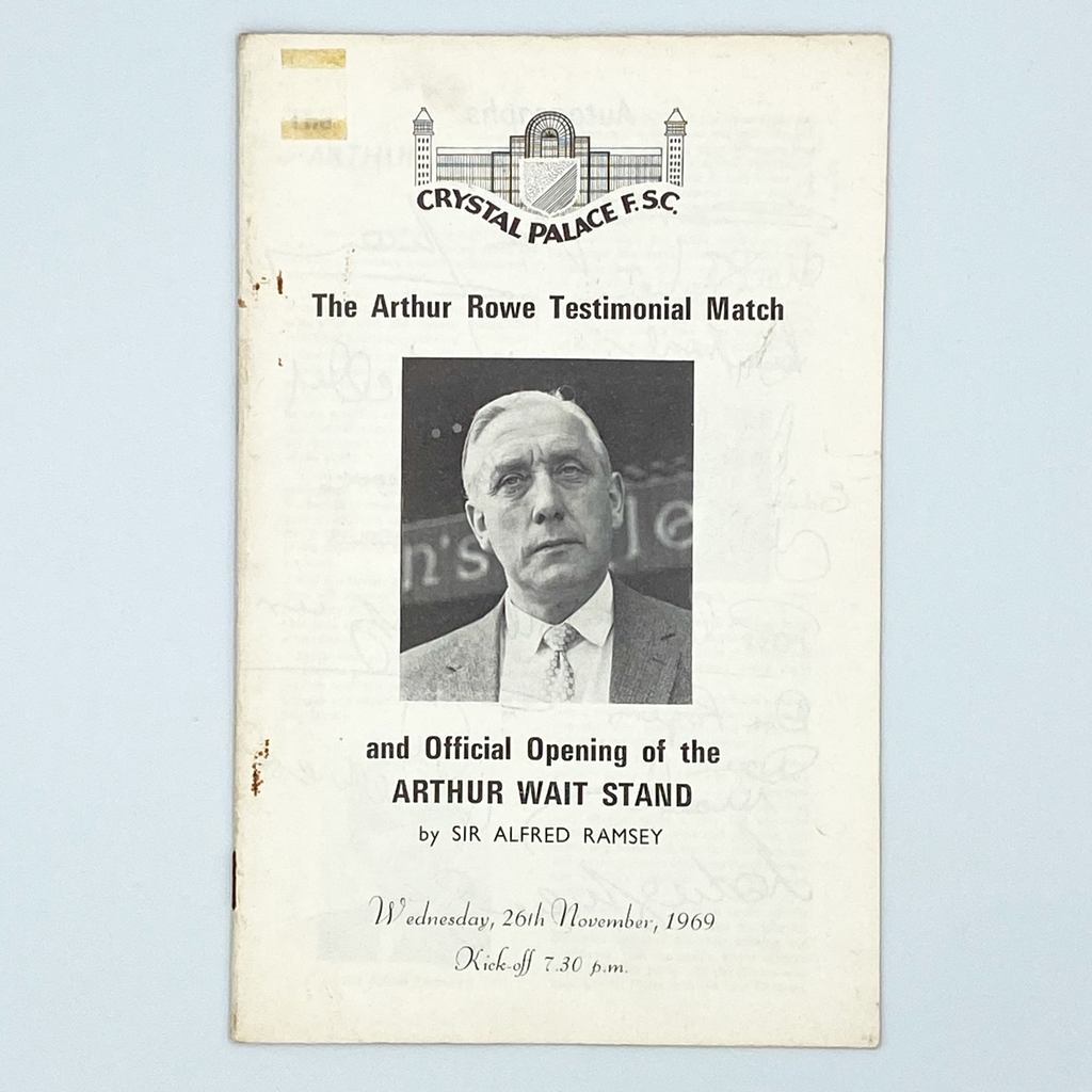 Arthur Rowe Testimonial Match Programme (26 November 1969)