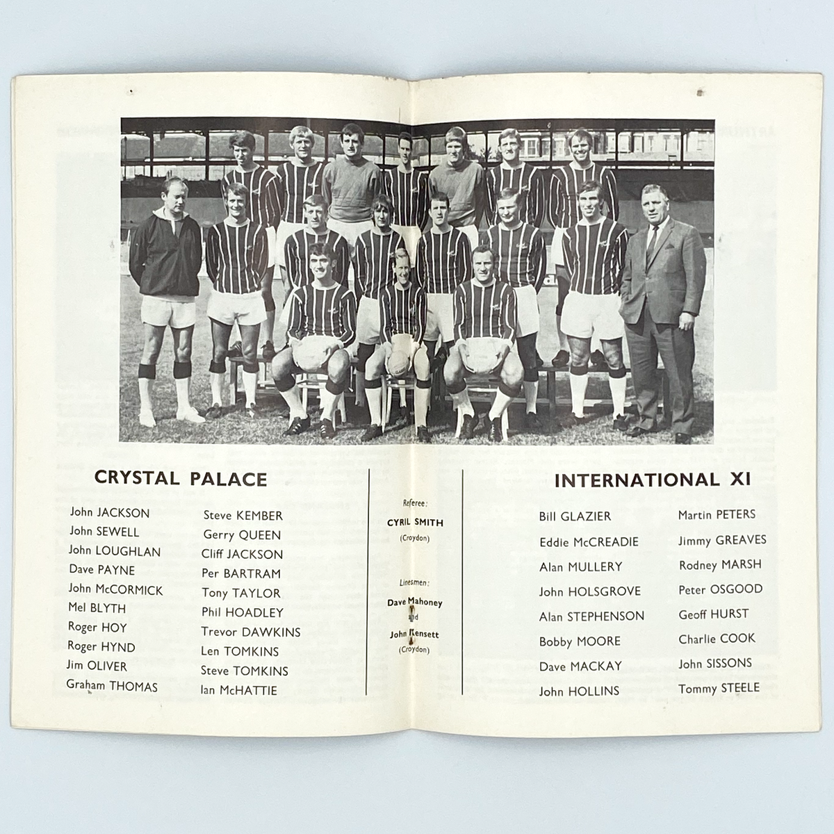 Arthur Rowe Testimonial Match Programme (26 November 1969)