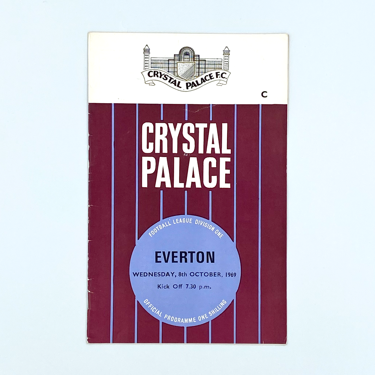 Crystal Palace vs Everton Programme (8 October 1969)