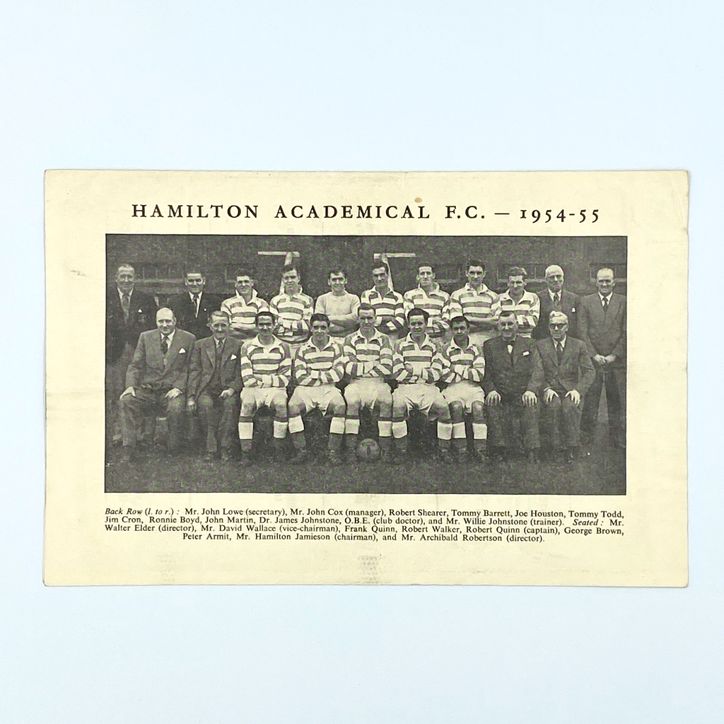 Crystal Palace vs Hamilton Academical Programme (4 April 1955)