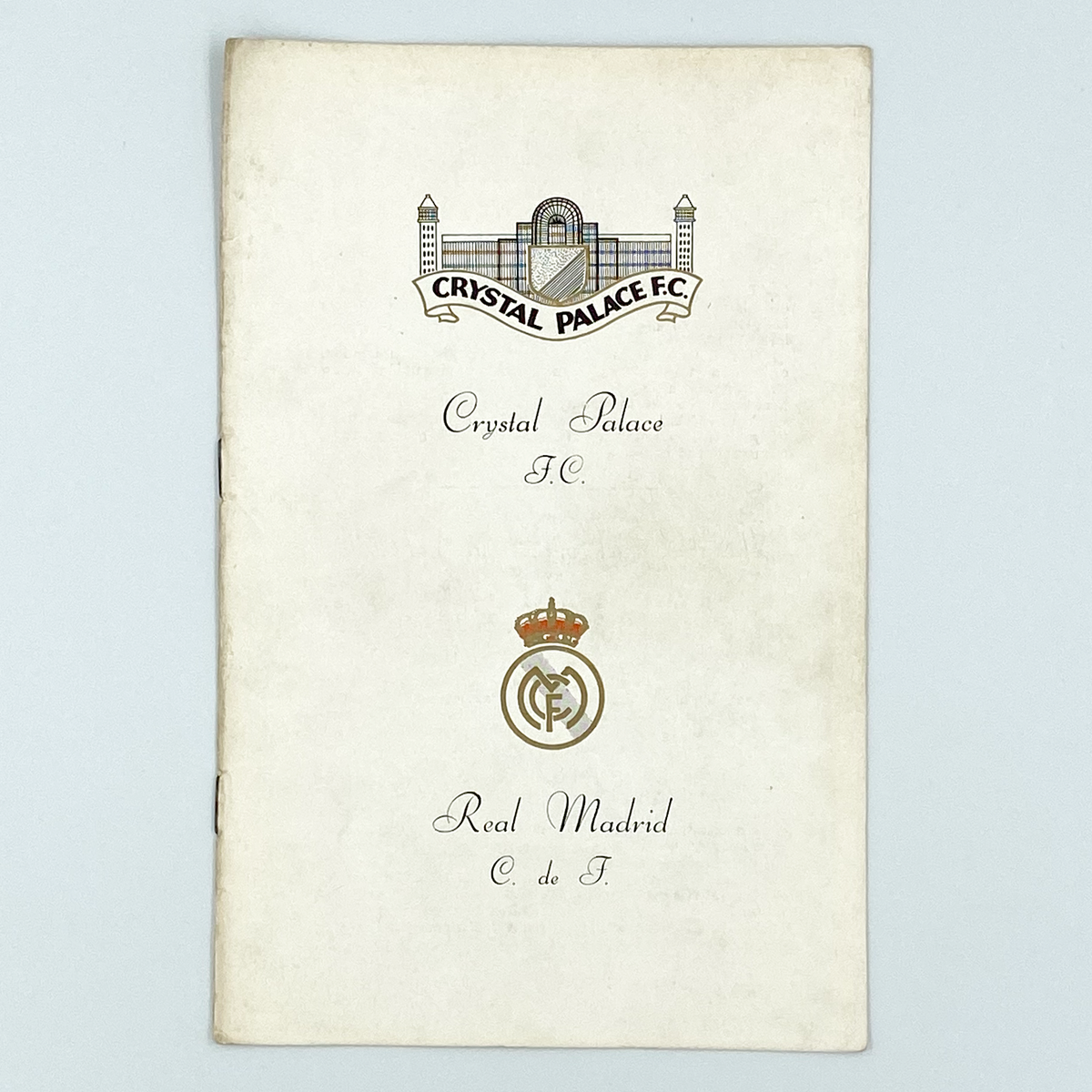 Crystal Palace vs Real Madrid Programme (18 April 1962)