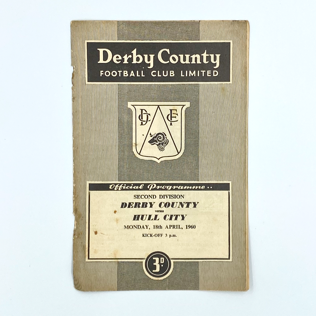 Derby County vs Hull City Programme (18 April 1960)