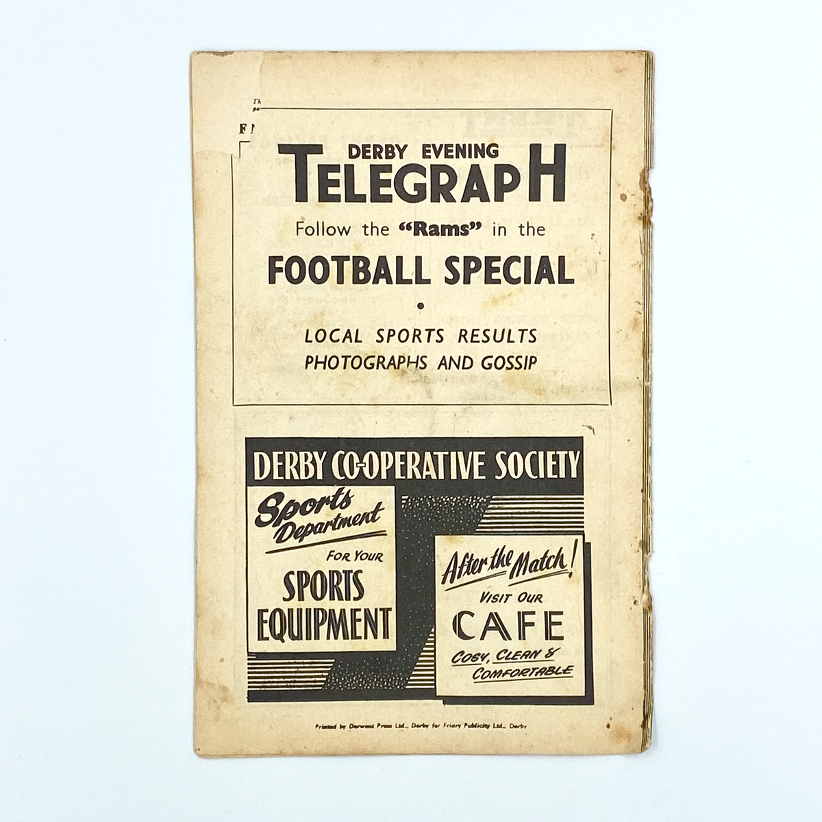 Derby County vs Hull City Programme (18 April 1960)