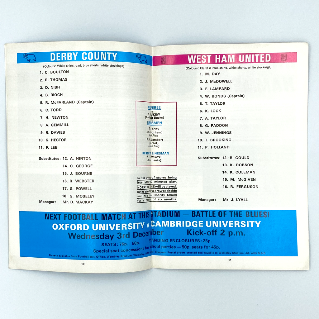 1975 Charity Shield Programme (9 August 1975)