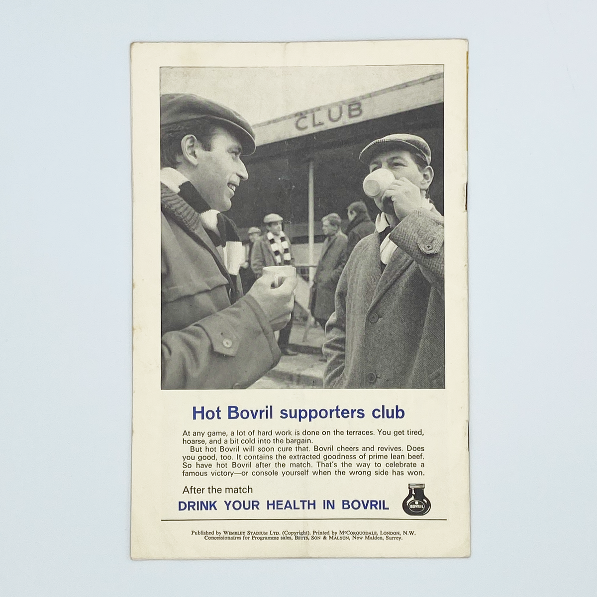 England vs Belgium Programme (21 October 1964)