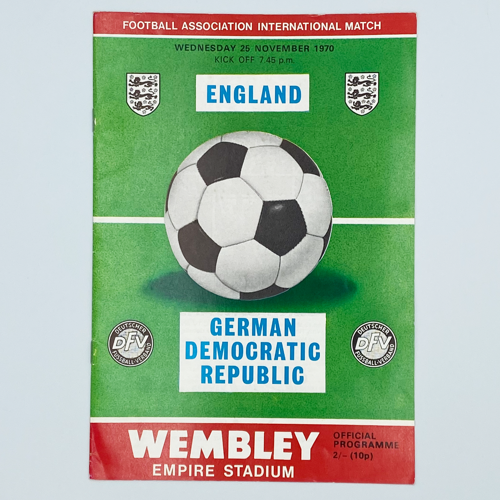 England vs East Germany Programme & Ticket (25 November 1970)