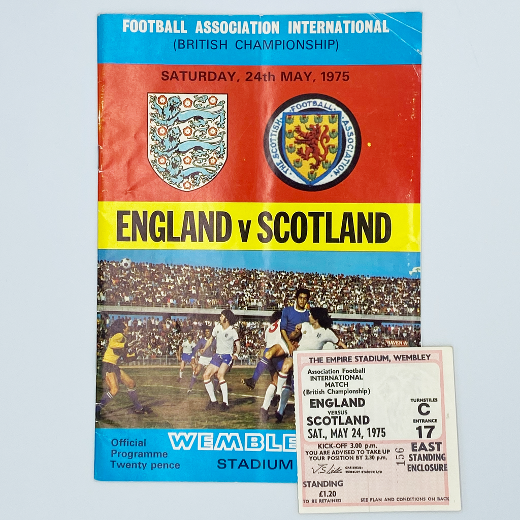 England vs Scotland Programme & Ticket (24 May 1975)