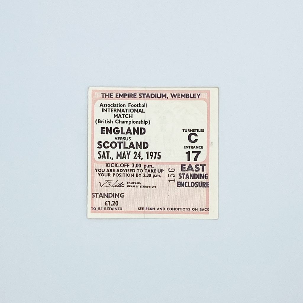 England vs Scotland Programme & Ticket (24 May 1975)