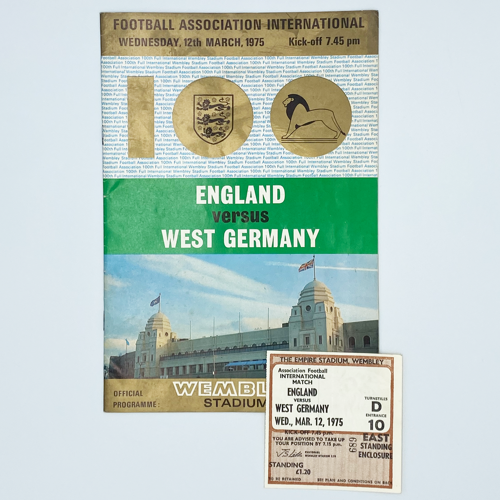 England vs West Germany Programme & Ticket (12 March 1975)