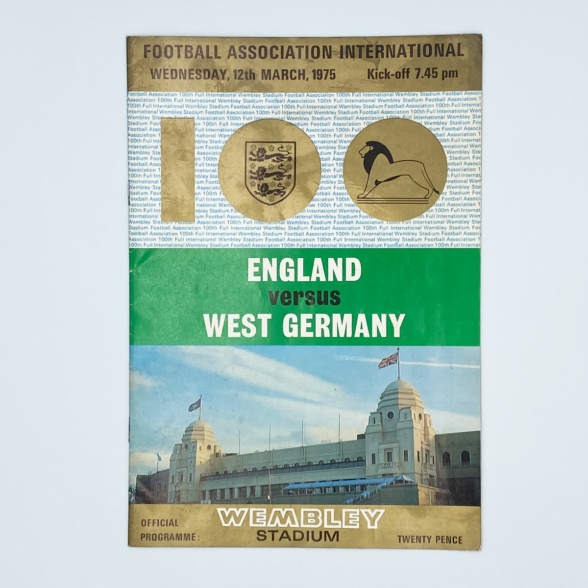 England vs West Germany Programme & Ticket (12 March 1975)
