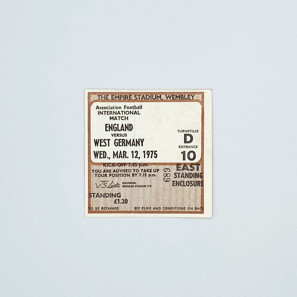 England vs West Germany Programme & Ticket (12 March 1975)