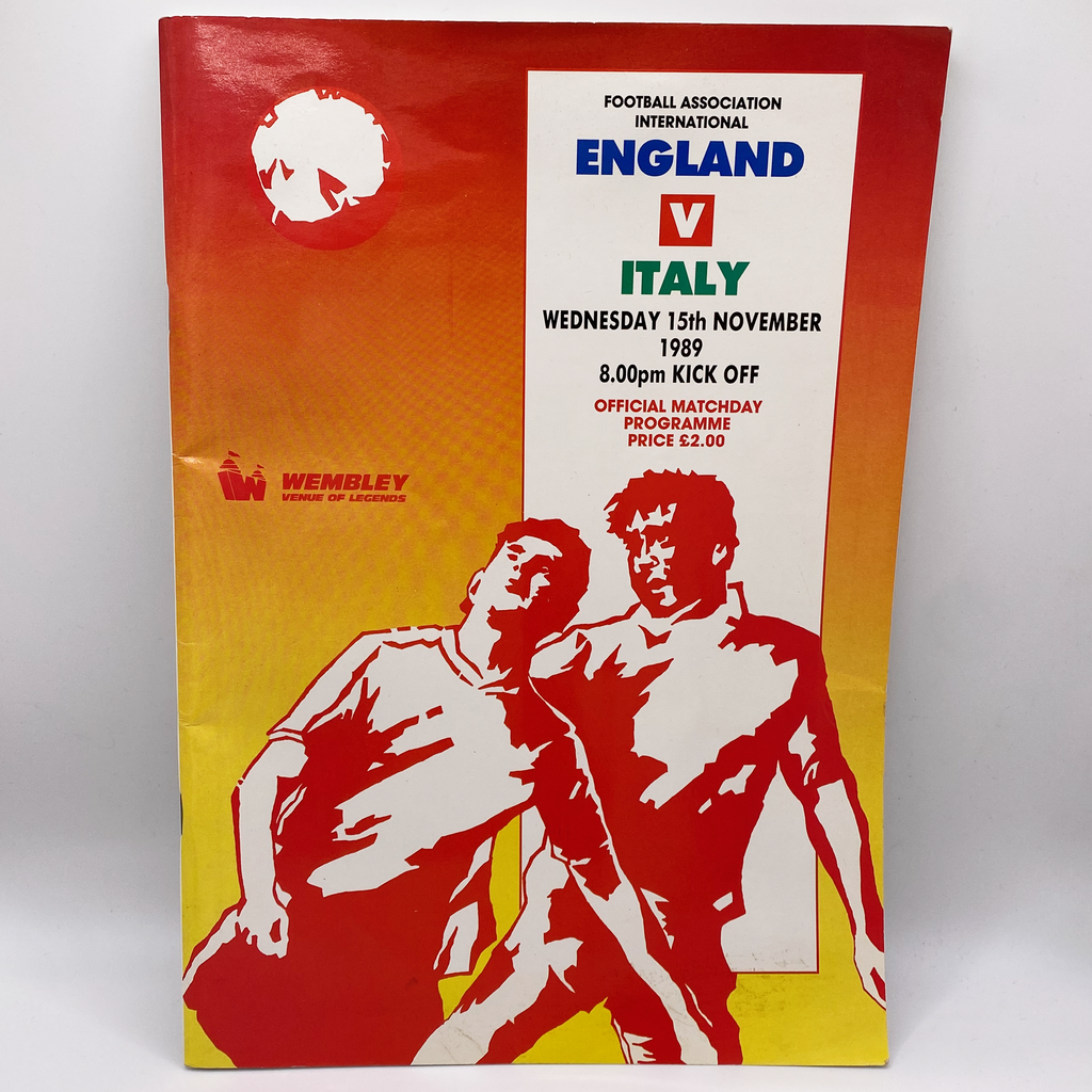 England vs Italy Programme (15 November 1989)