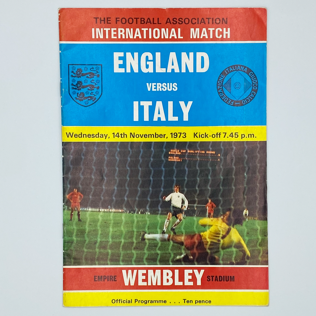 England vs Italy Programme & Ticket (14 November 1973)