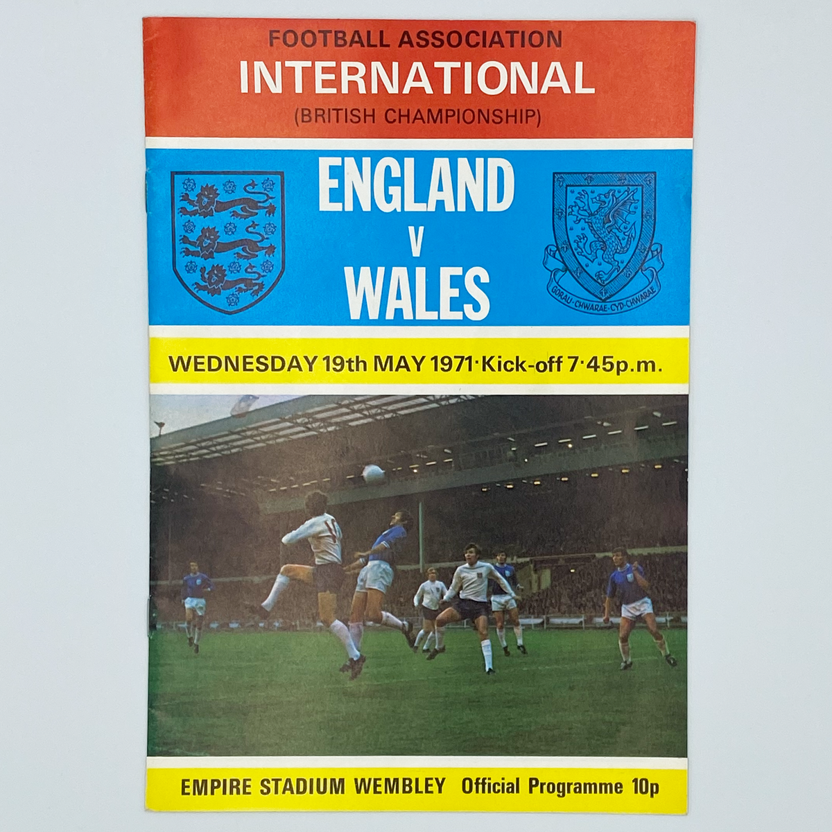 England vs Wales Programme & Ticket (19 May 1971)