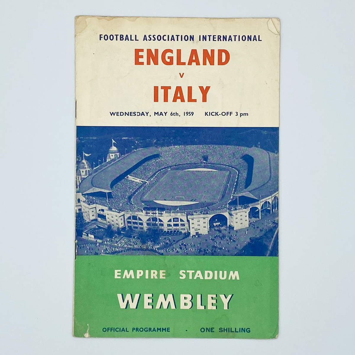 England vs Italy Programme & Ticket (6 May 1959)