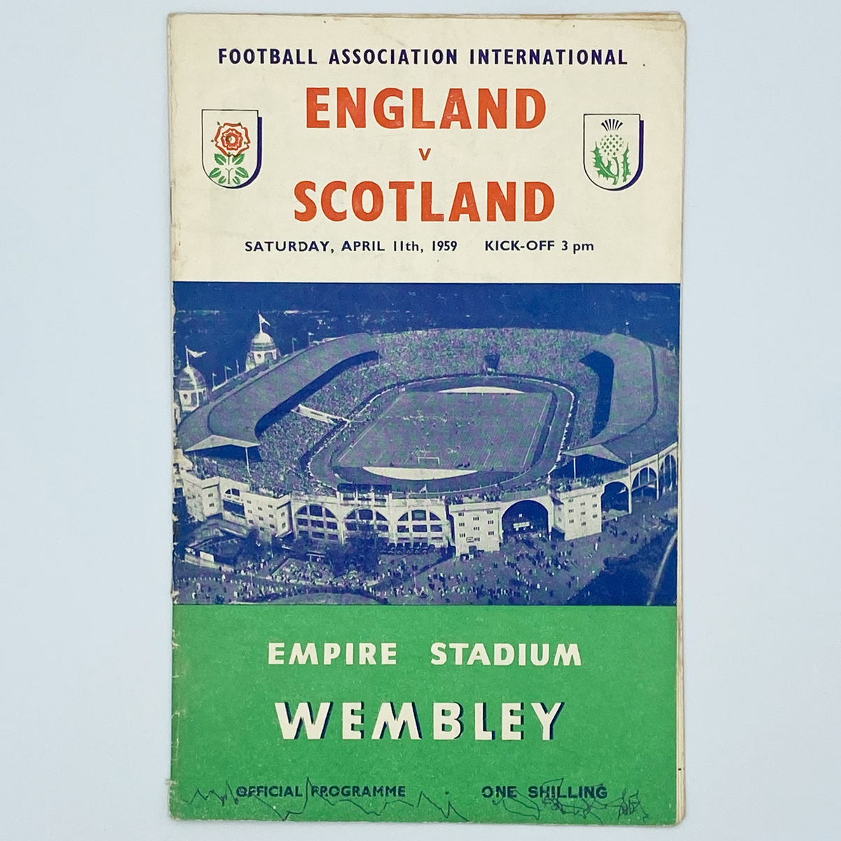 England vs Scotland Programme & Ticket (11 April 1959)