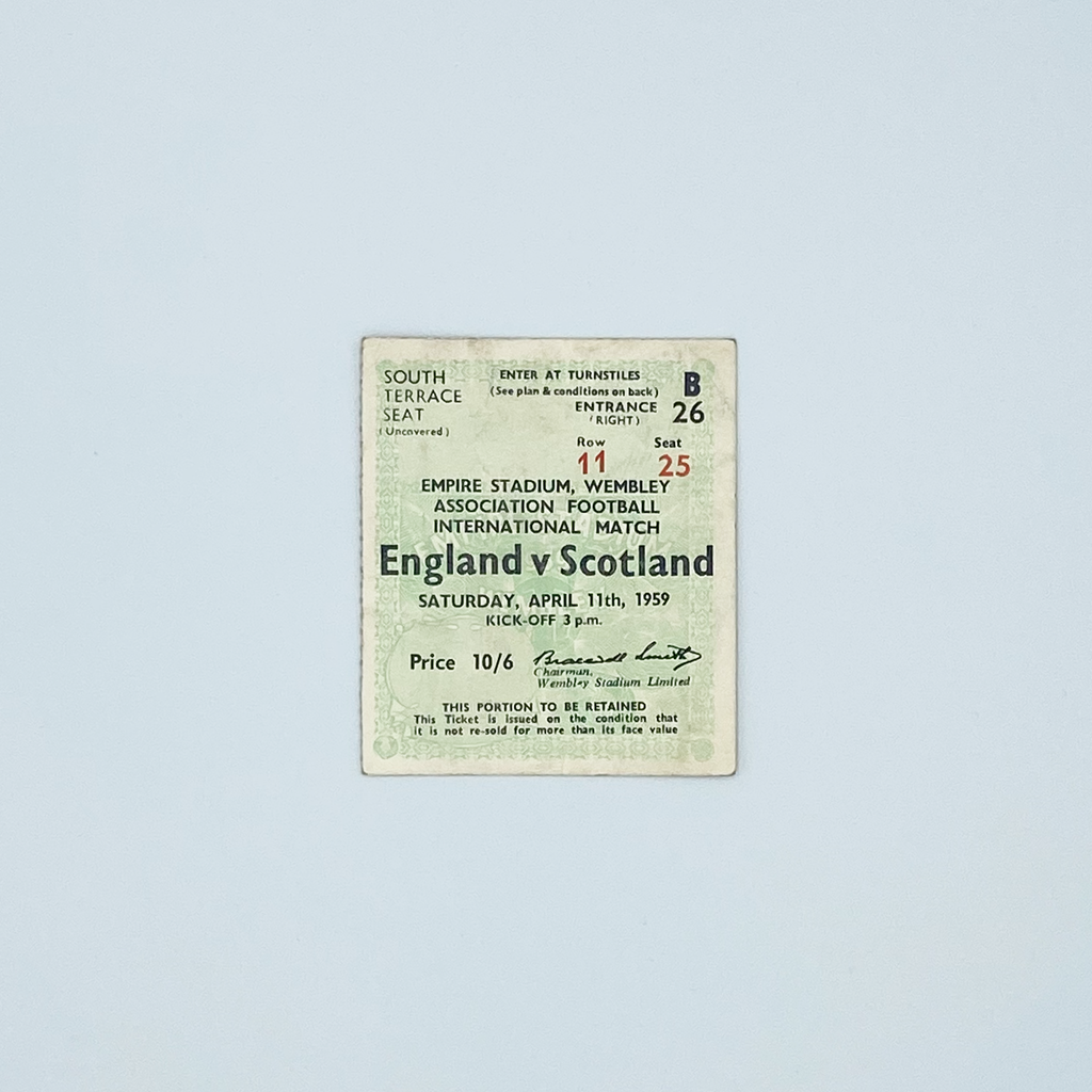England vs Scotland Programme & Ticket (11 April 1959)