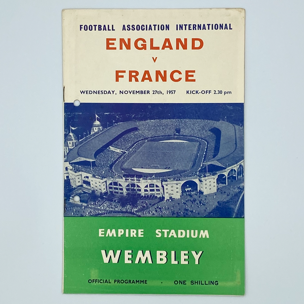 England vs France Programme & Ticket (27 November 1957)