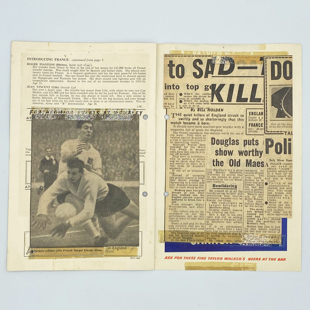 England vs France Programme & Ticket (27 November 1957)