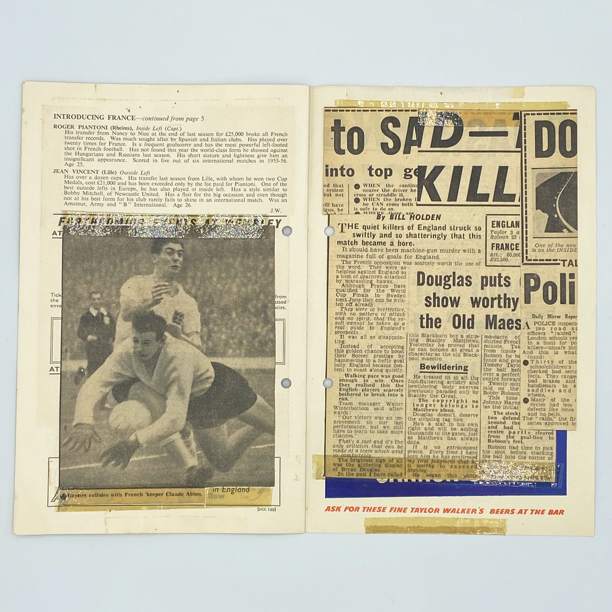 England vs France Programme & Ticket (27 November 1957)