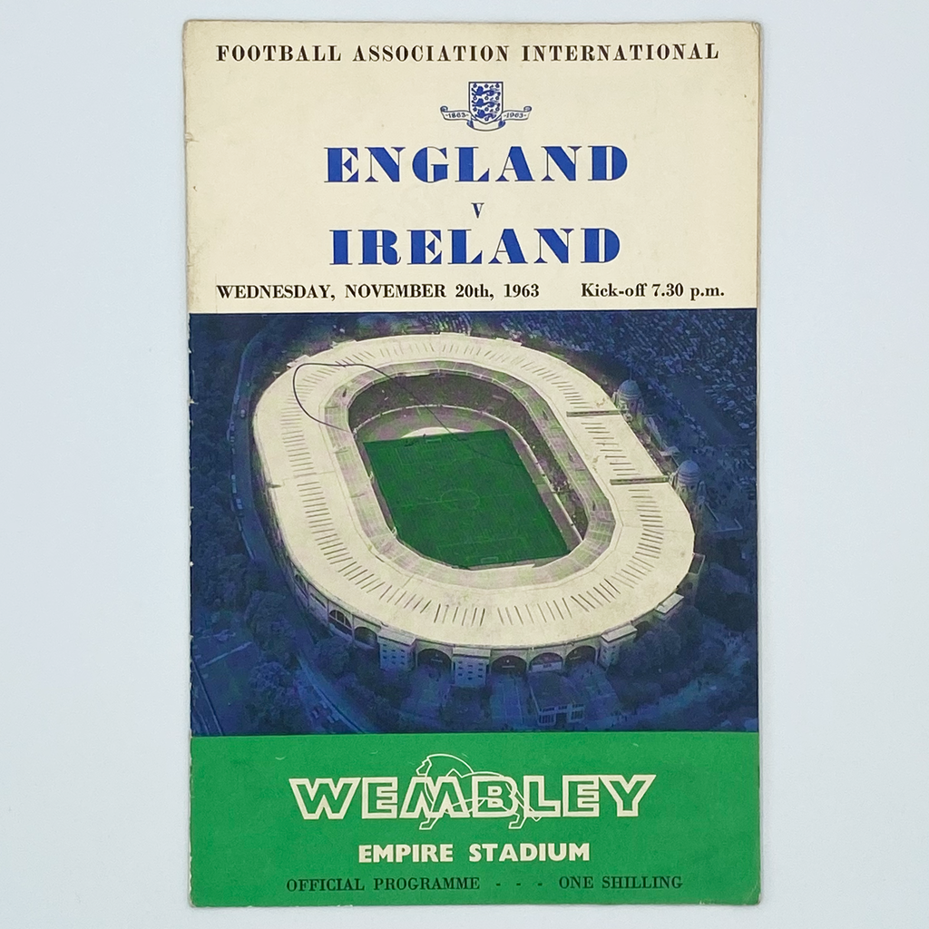 England vs Northern Ireland Programme & Ticket (20 November 1963)