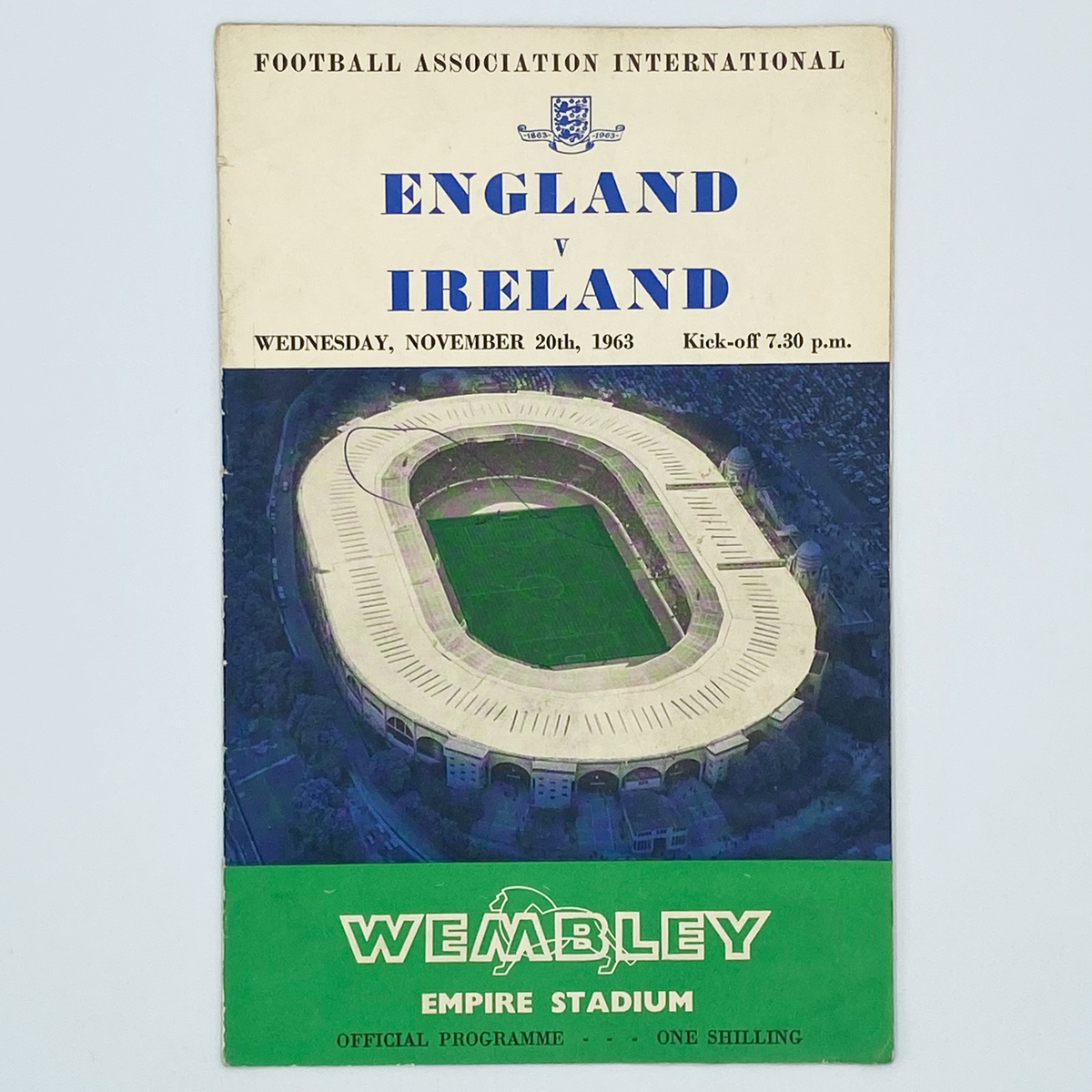 England vs Northern Ireland Programme & Ticket (20 November 1963)
