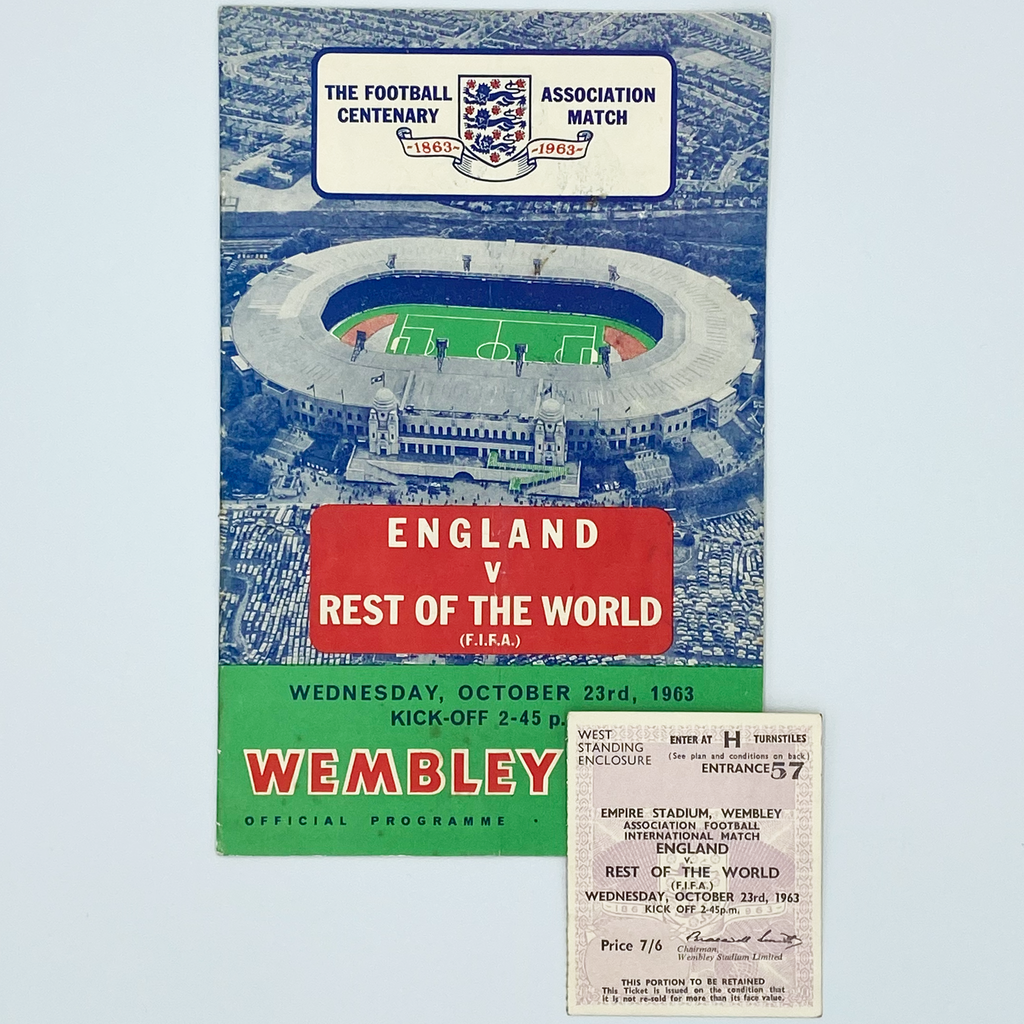 England vs Rest of the World Programme & Ticket (23 October 1963)