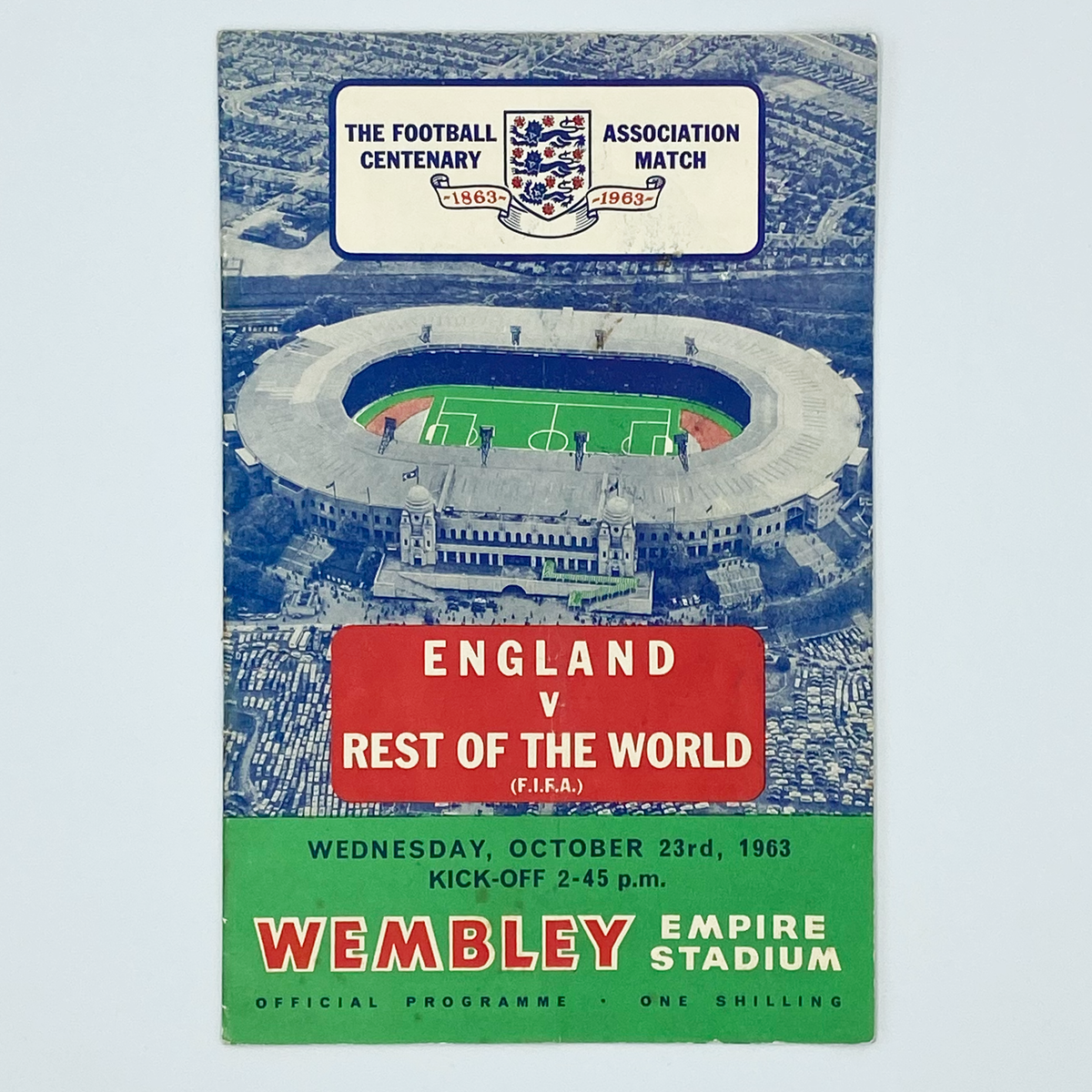 England vs Rest of the World Programme & Ticket (23 October 1963)