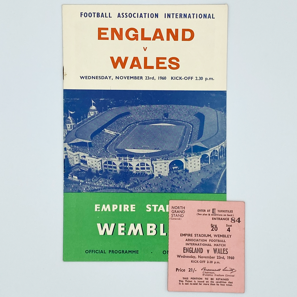 England vs Wales Programme & Ticket (23 November 1960)