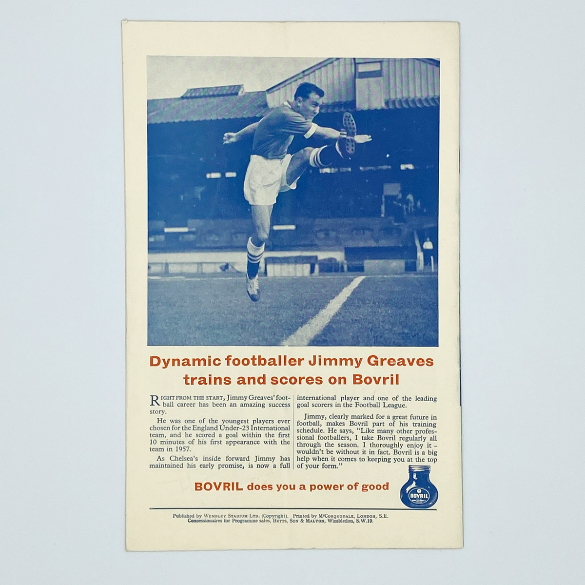 England vs Wales Programme & Ticket (23 November 1960)