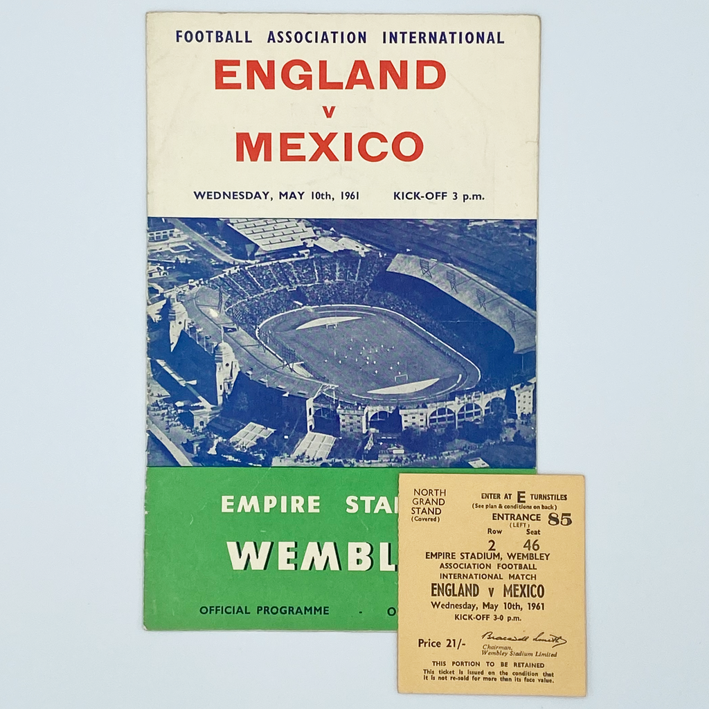 England vs Mexico Programme & Ticket (10 May 1961)