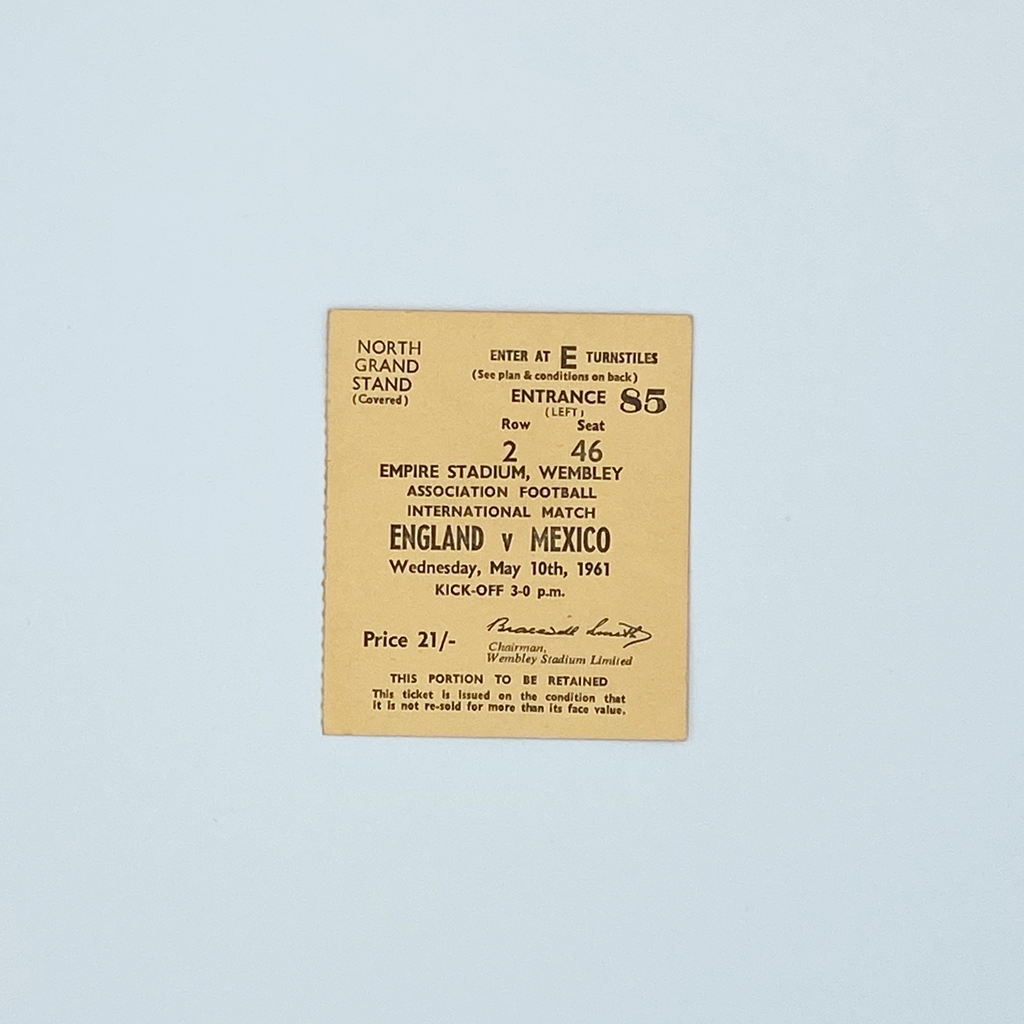 England vs Mexico Programme & Ticket (10 May 1961)