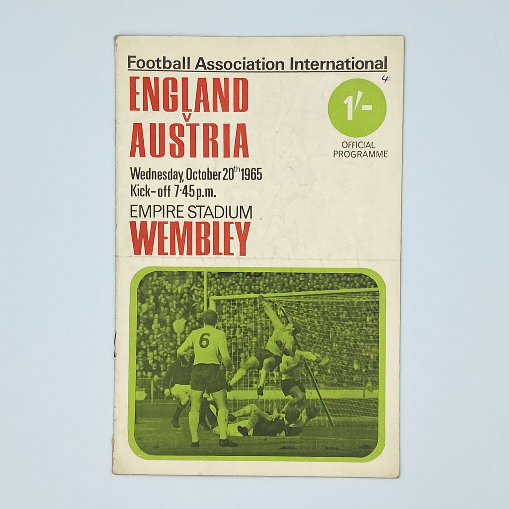 England vs Austria Programme (20 October 1965)